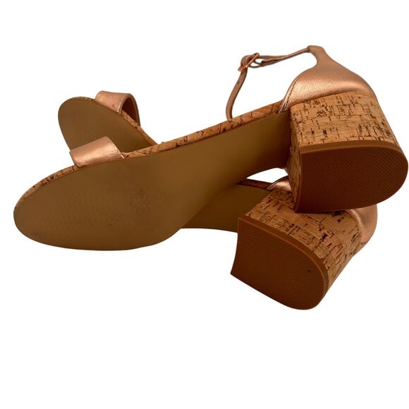 Steve Madden Rose Gold Irenee Heeled Ankle Strap Heels Size 7.5 - Picture 7 of 8